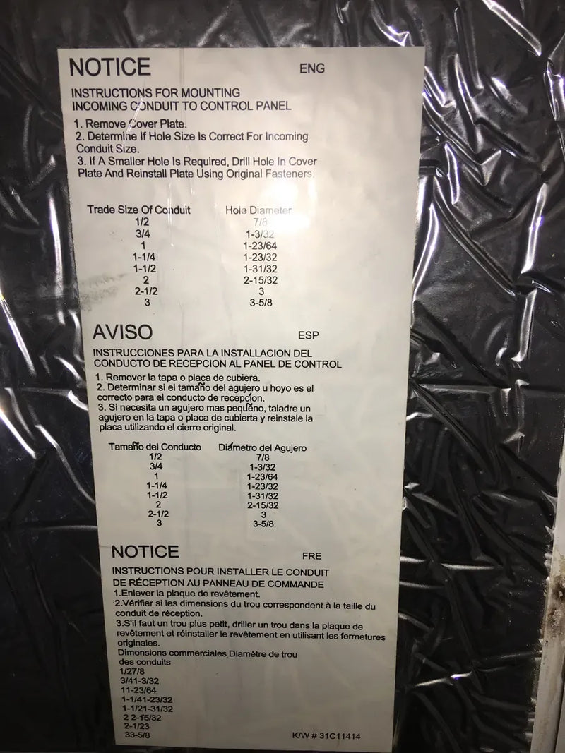 Kysor/Warren TZ600-034-SL-4-DSSA-A Motor Control Center - HP