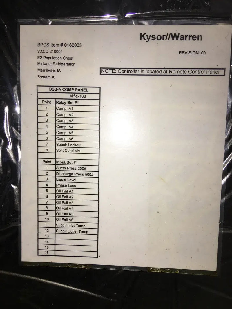 Kysor/Warren TZ600-034-SL-4-DSSA-A Motor Control Center - HP