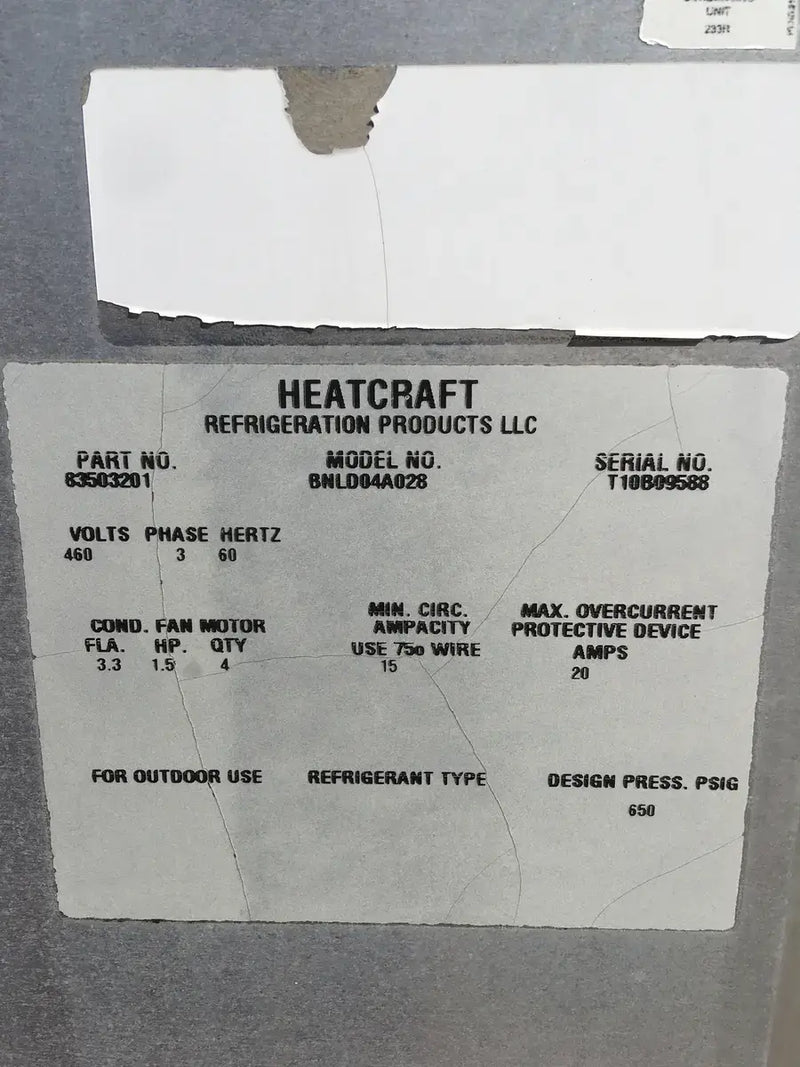 Unidad condensadora enfriada por aire Bohn/Heatcraft Ambassador Series (33 TR, 4 ventiladores)