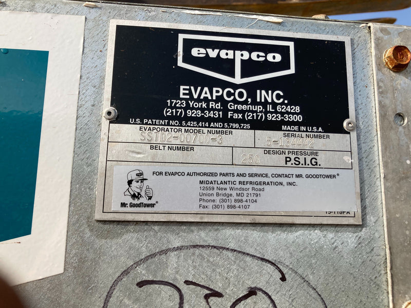 Evapco SSTD2-00700-3 Ammonia Evaporator Coil - 9.63 TR, 2 Fans (Low/Medium Temperature) Evapco 