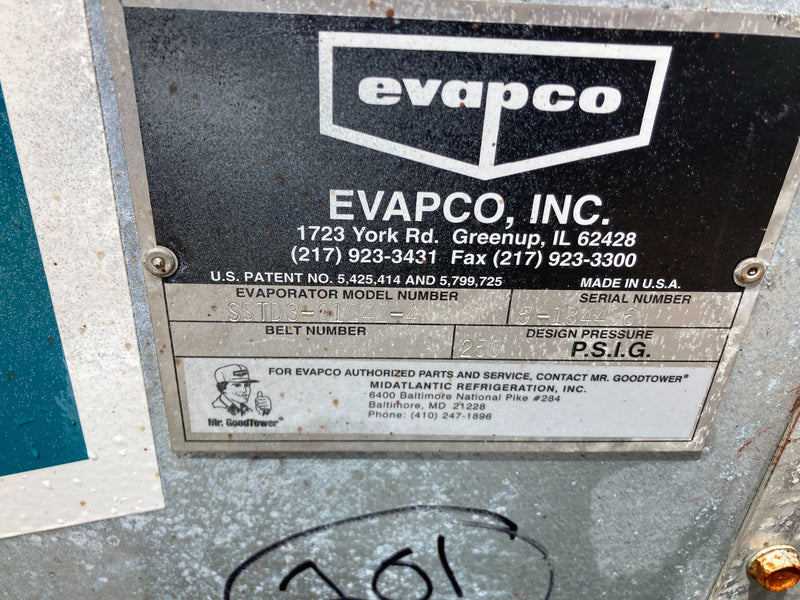 Evapco SSTD3-01242-4 Ammonia Evaporator Coil - 17 TR, 3 Fans (Low/Medium Temperature) Evapco 