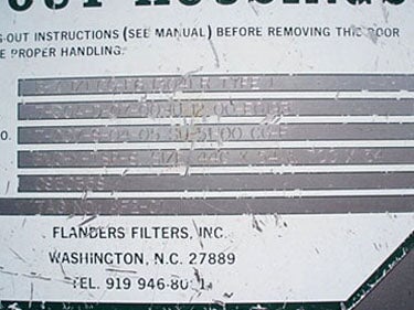 Flanders Filters, Inc. Bag-Out Housing Filter Unit Flanders Filters, Inc. 