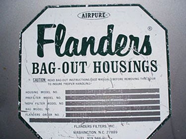 Flanders Filters, Inc. Bag-Out Housing Filter Unit Flanders Filters, Inc. 