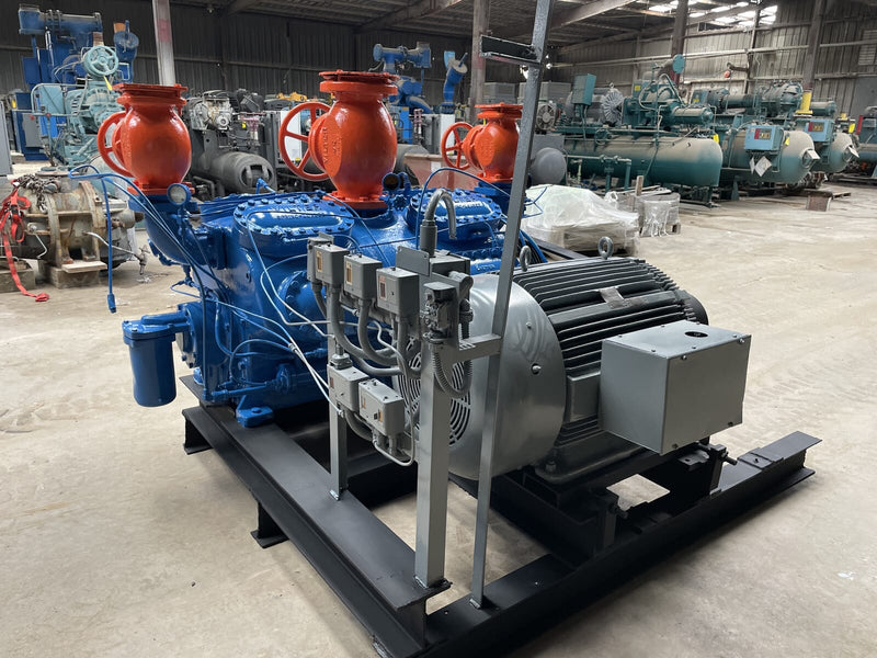 Vilter 4416 16-Cylinder Reciprocating Compressor Package (200 HP 460 V, Belt Driven)