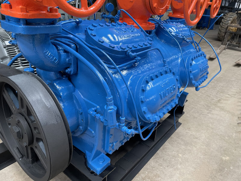 Vilter 4416 16-Cylinder Reciprocating Compressor Package (200 HP 460 V, Belt Driven)