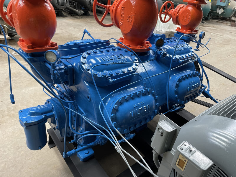 Vilter 4416 16-Cylinder Reciprocating Compressor Package (200 HP 460 V, Belt Driven)