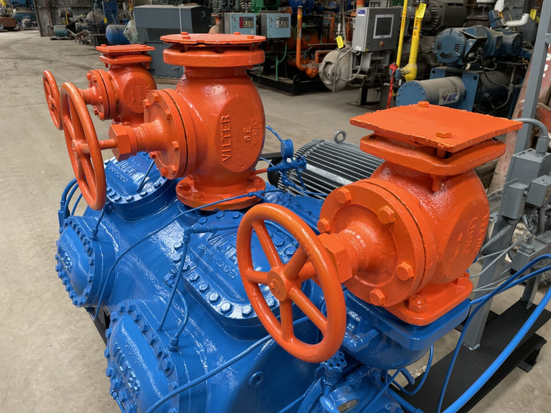 Vilter 4416 16-Cylinder Reciprocating Compressor Package (200 HP 460 V, Belt Driven)