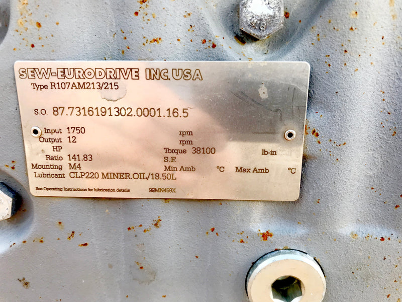 Gear drive for Spiral Freezer Conveyor Sew-Eurodrive 