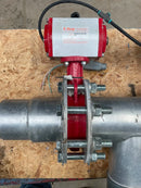 Válvula de mariposa de PTFE Flowline con actuador neumático (5")