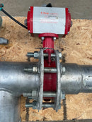 Válvula de mariposa de PTFE Flowline con actuador neumático (5")