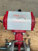 Válvula de mariposa de PTFE Flowline con actuador neumático (5")