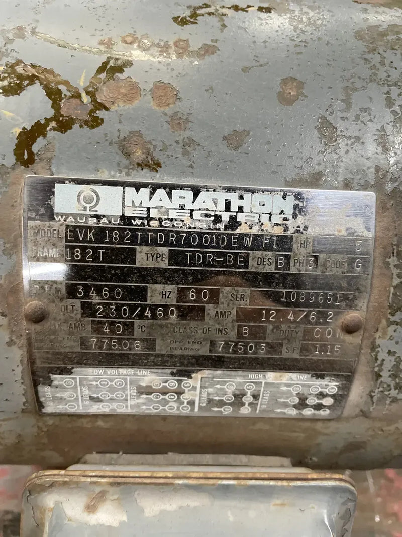 Motor Marathon EVK 182TTDR7001DEW F1 (5 CV, 3460 RPM, 230/460 V)