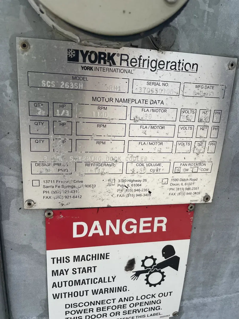 Frick (York) SCS-263SH RH1 Bobina evaporadora de amoníaco - 5 TR, 2 ventiladores (temperatura baja/media)
