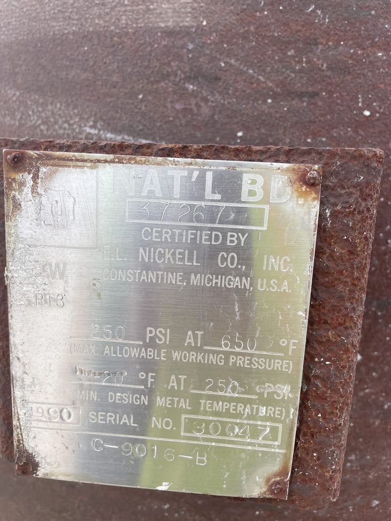 E.L. Nickell C-9016-B Vertical Ammonia Intercooler ( 36in. X 96in. 529 Gallons)