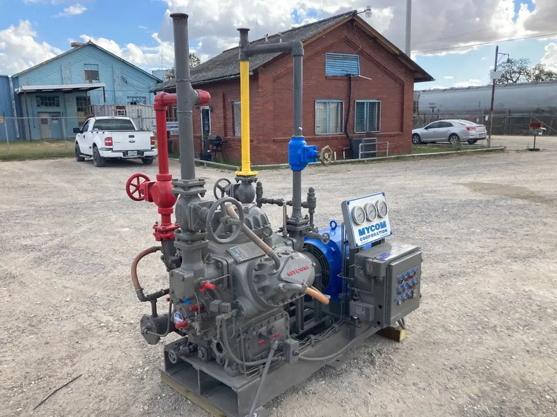 Mycom N42A 6-Cylinder Reciprocating Compressor Package (30 HP 36.7 V, Belt Driven)