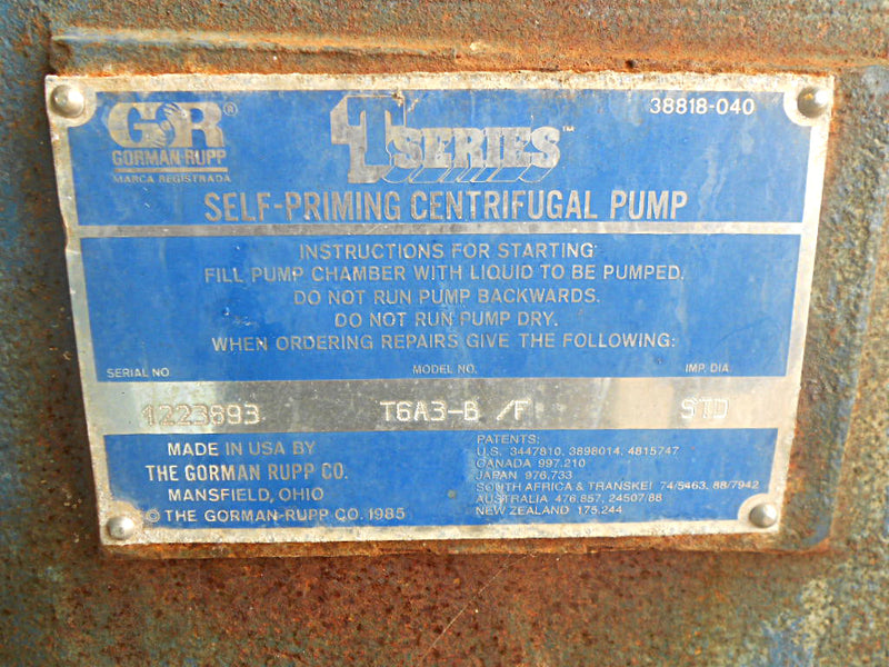 Gorman-Rupp 6 in. Pump Gorman-Rupp 