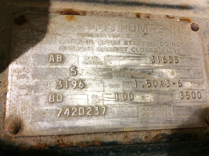Goulds 316 Stainless ST Pump Goulds 