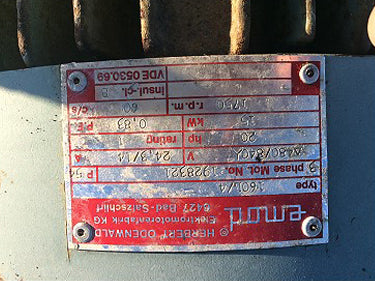 Herbert Odenwald EMOD Electric Motor - 20 HP Herbert Odenwald 