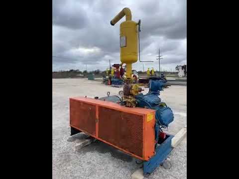 Vilter 438 8-Cylinder Reciprocating Compressor Package (100 HP 230/46 V, Belt Driven)