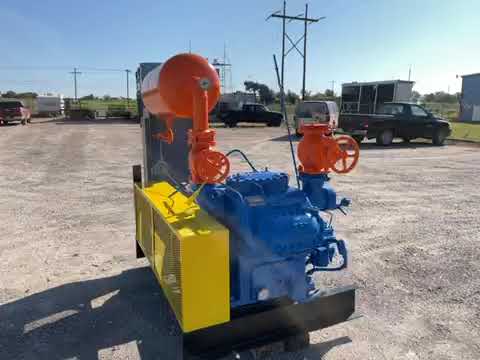 Vilter 456 6-Cylinder Reciprocating Compressor Package (125 HP 460 V, Belt Driven)