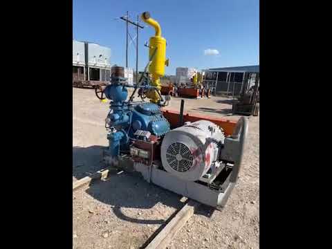 Vilter 448 8-Cylinder Reciprocating Compressor Package (100 HP 460 V, Belt Driven)