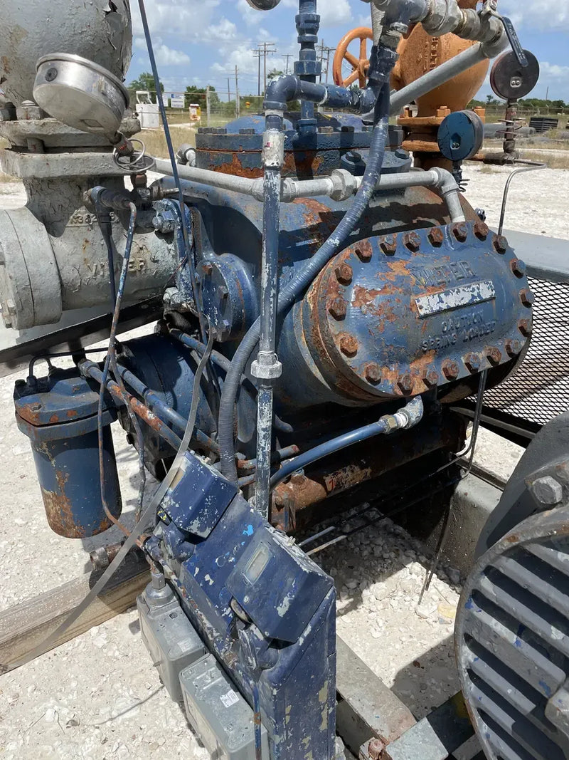 Vilter 456XL 6-Cylinder Reciprocating Compressor Package (MISSING COMPRESSOR, 100 HP 230/460 V, Belt Driven)