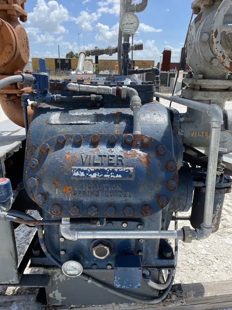 Vilter 456XL 6-Cylinder Reciprocating Compressor Package (MISSING COMPRESSOR, 100 HP 230/460 V, Belt Driven)