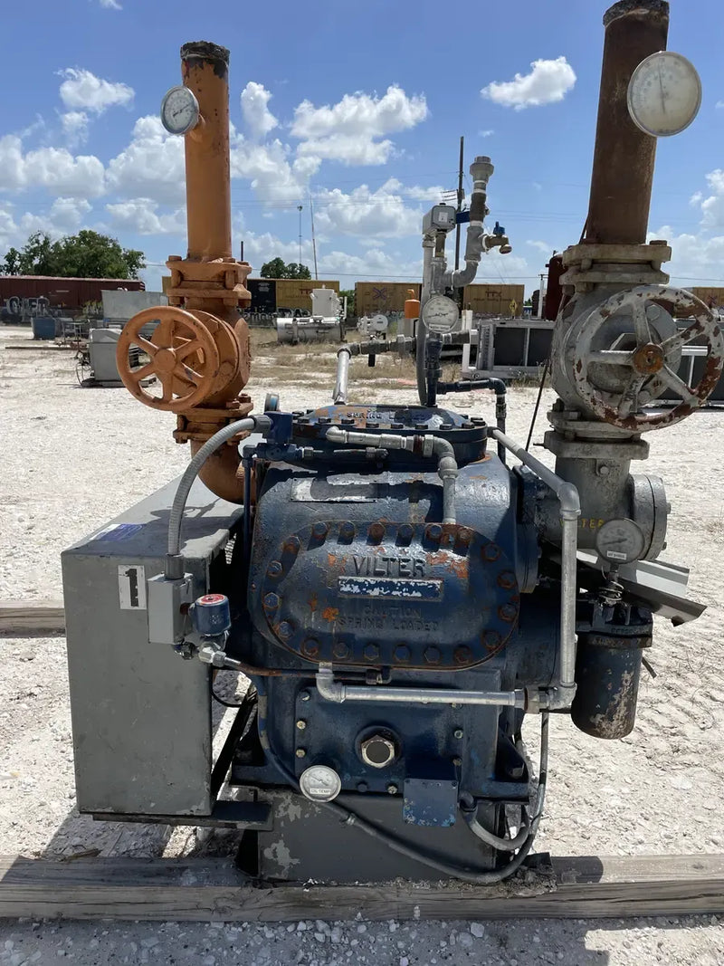 Vilter 456XL 6-Cylinder Reciprocating Compressor Package (MISSING COMPRESSOR, 100 HP 230/460 V, Belt Driven)