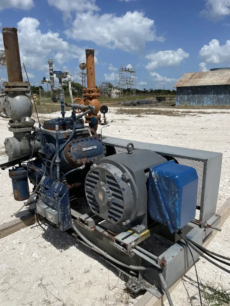 Vilter 456XL 6-Cylinder Reciprocating Compressor Package (MISSING COMPRESSOR, 100 HP 230/460 V, Belt Driven)
