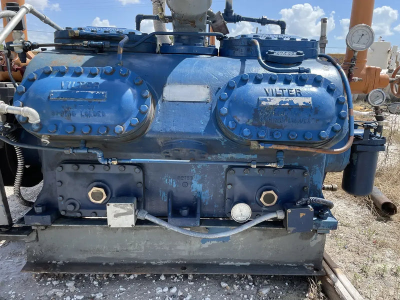 Vilter 4512XL 12-Cylinder Reciprocating Compressor Package (200 HP 460 V, Belt Driven)