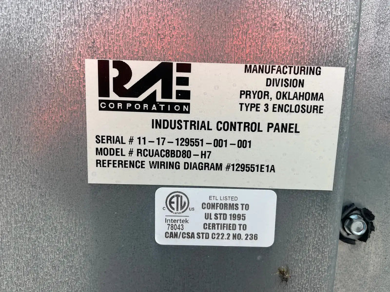 RAE Corporation RCUAC8BD80-H7 Condensador enfriado por aire (50 TR)