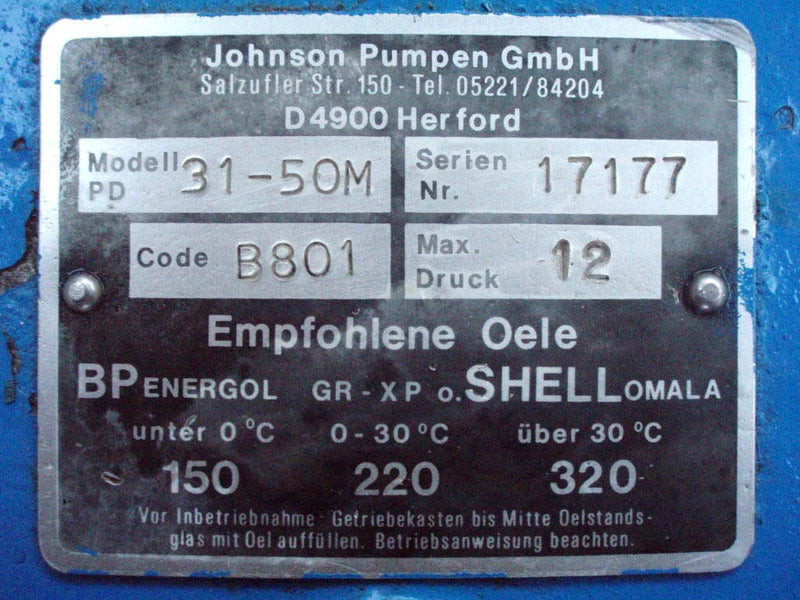 Johnson Positive Displacement Pump Johnson 