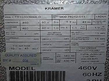 Kramer CTT Thermobank Condensing System- 3 Ton Kramer 