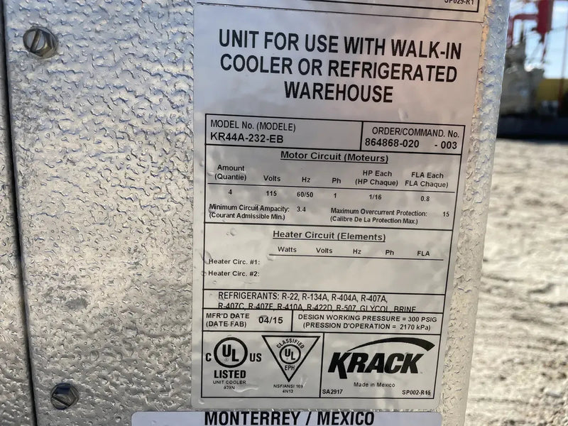 Walk-In Cold Storage Room Package Including Refrigeration Units (40'L x 14'H x 20'W)