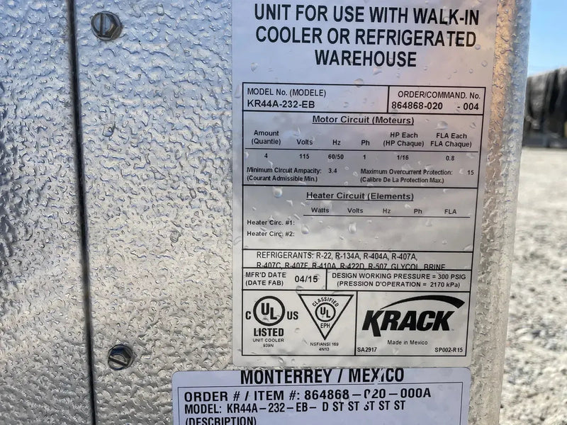 Walk-In Cold Storage Room Package Including Refrigeration Units (40'L x 14'H x 20'W)