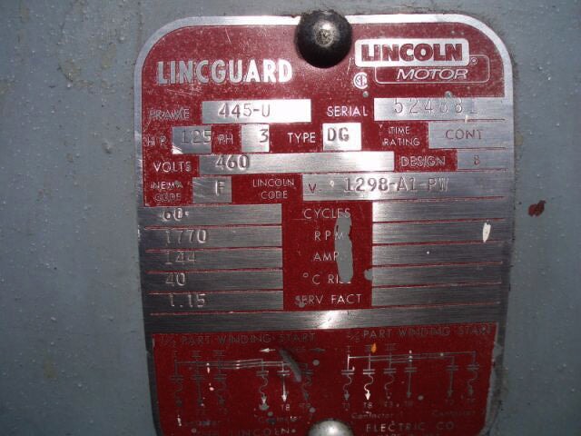 Lincoln A.C. Motor 125hp Lincoln 