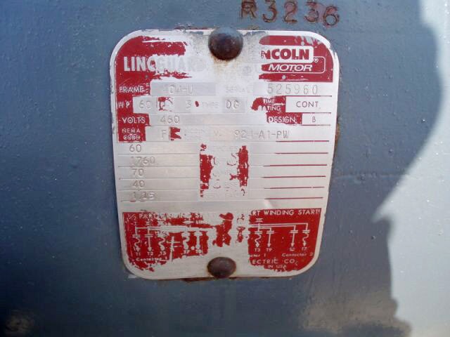 Lincoln Electric Co. Motor - 60hp Lincoln Electric Co. 