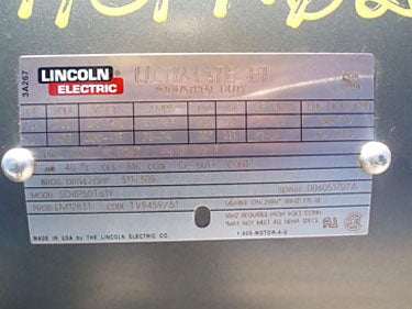 Lincoln Electrical Motor-50 Hp Lincoln 