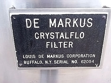 Louis De Markus Stainless Steel Crystalflo Filter- 50 Gallon Louis de Markus Corp 