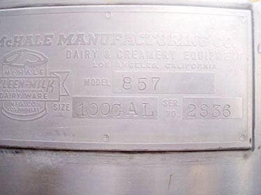 McHale Manufacturing Co. Pre-mix Tank with Tri Clover PR10 Positive Displacement Pump-100 Gallons McHale Manufacturing 