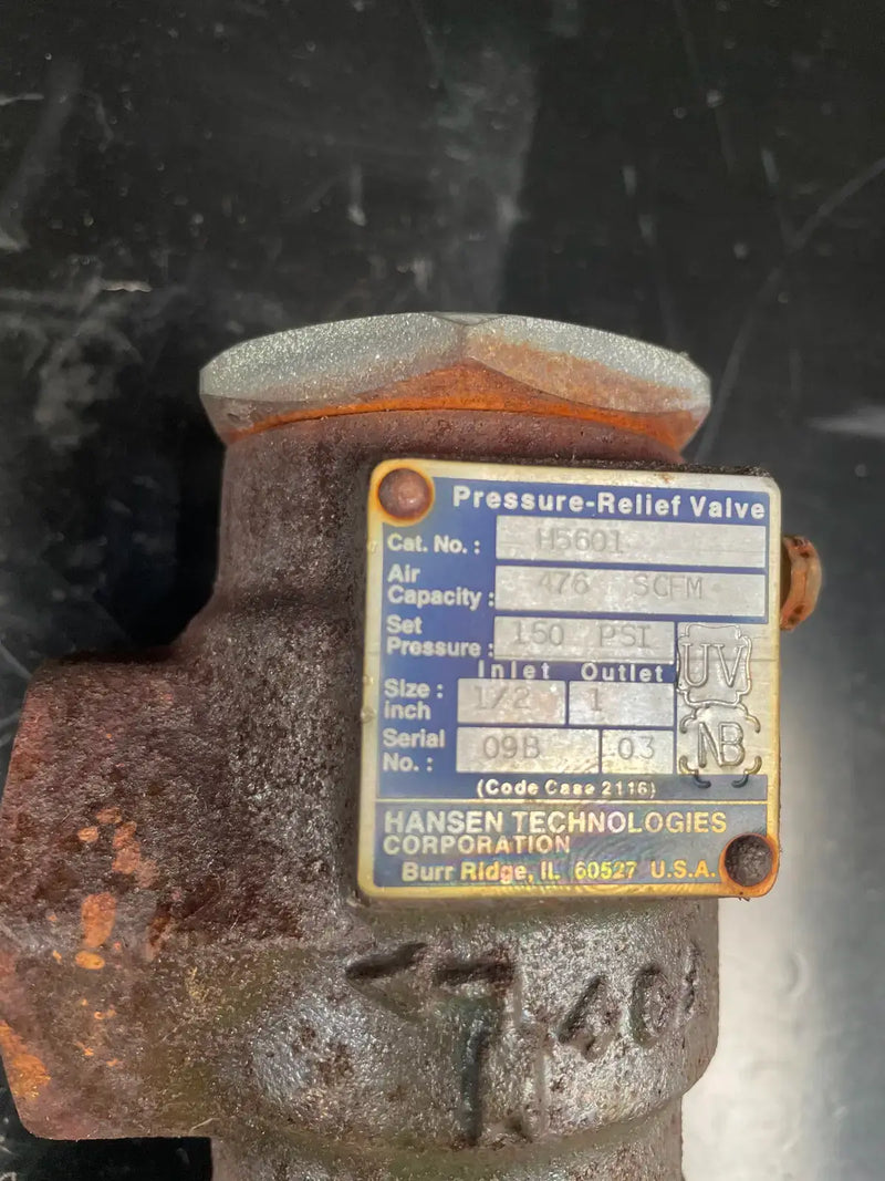 Hansen H5601 Pressure Relief Valve ( 1/2" x 1")