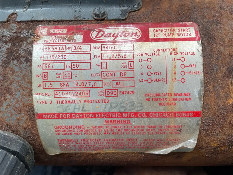 Dayton Centrifugal Pump (0.75 HP)