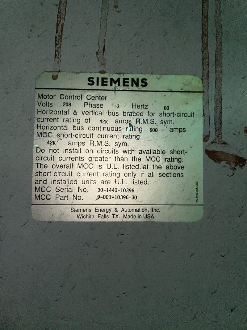Centro de control de motores Siemens - HP