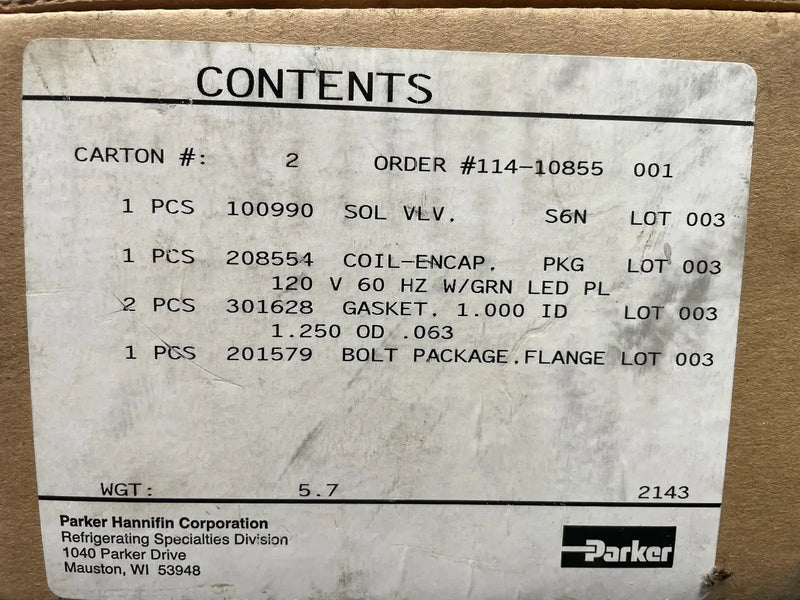 Parker Refrigeration 205209 Solenoid Coil with Bolt Package Flanges