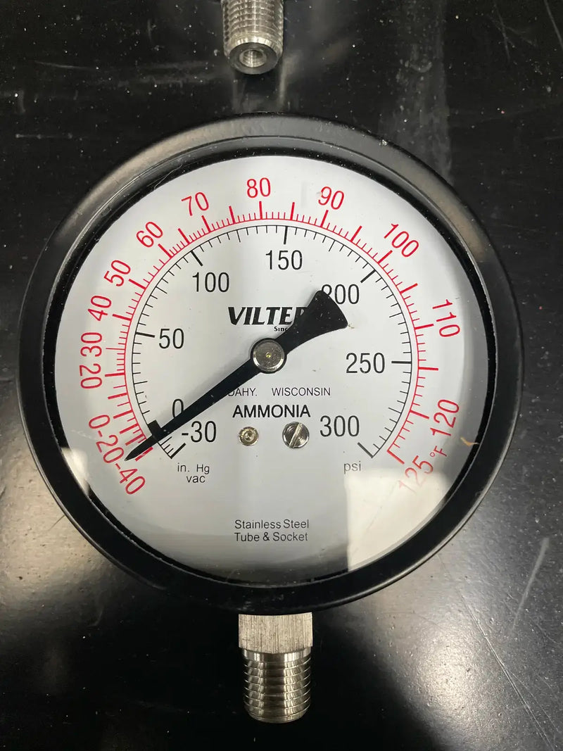 Manómetro de presión de amoníaco Vilter 1204E (1/4" NPT)