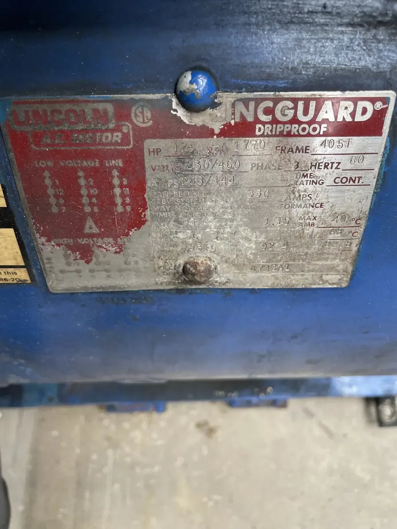 Motor de CA Lincoln Lincguard a prueba de goteo (125 HP, 1770 RPM, 230/460 V)