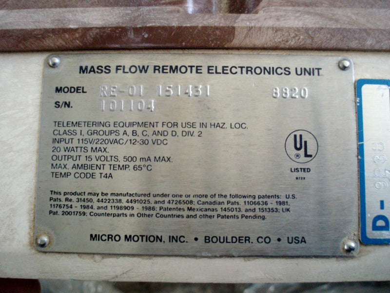 Micro Motion Flow and Density Monitoring System Micro Motion 