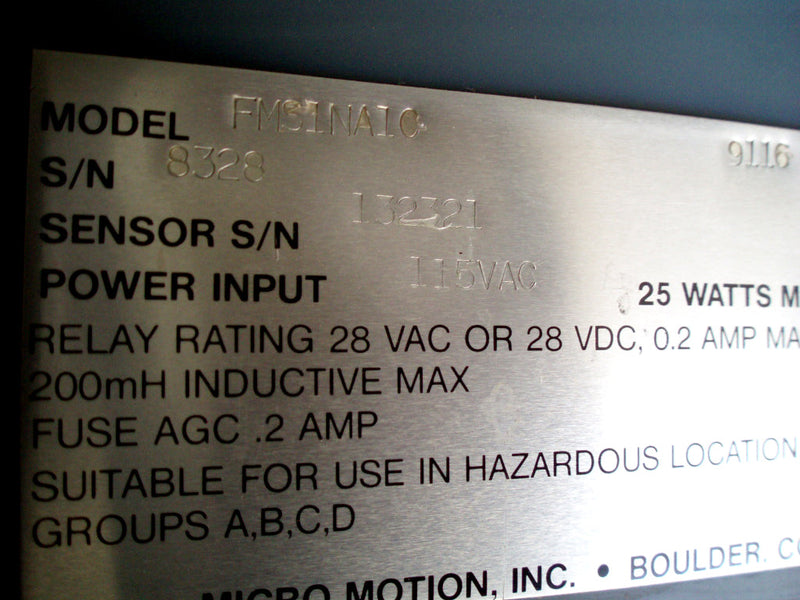 Micro Motion Flow and Density Monitoring System Micro Motion 