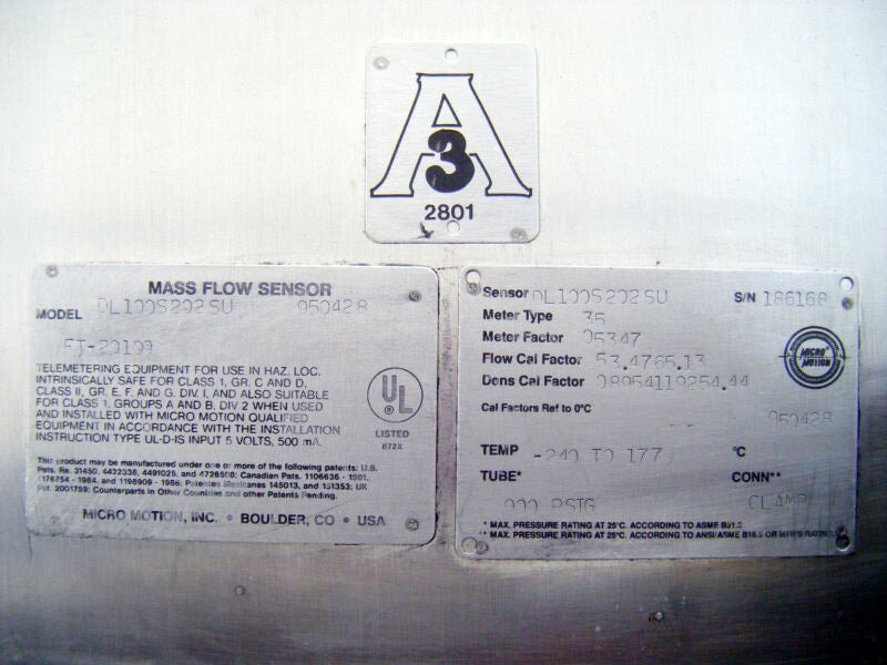 Micro Motion Mass Flow Sensor Micro Motion 