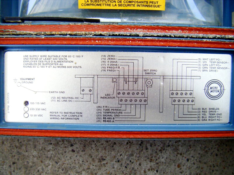 Micro Motion Mass Flow Sensor Micro Motion 